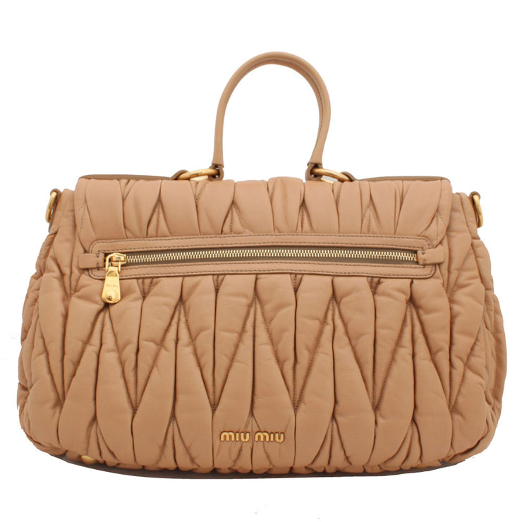 Miu Miu Matelasse Top Handle Flap Bag