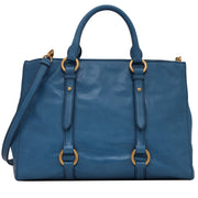 Miu Miu RN1037 Vitello Shine Convertible Tote Bag- Palissandro