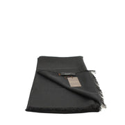 Gucci GG Silk & Wool Slim Scarf- Black