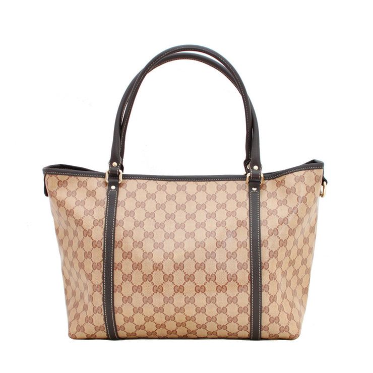 Gucci GG Crystal Medium Tote Bag- Brown