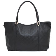 Gucci 265695 GG Guccissima Leather Medium Tote Bag- Black