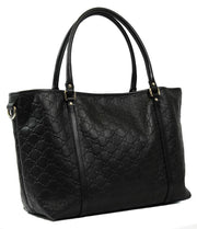 Gucci 265695 GG Guccissima Leather Medium Tote Bag- Black