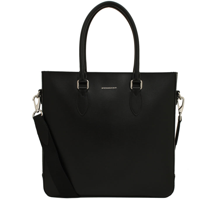 Burberry London Leather Tote Bag- Black