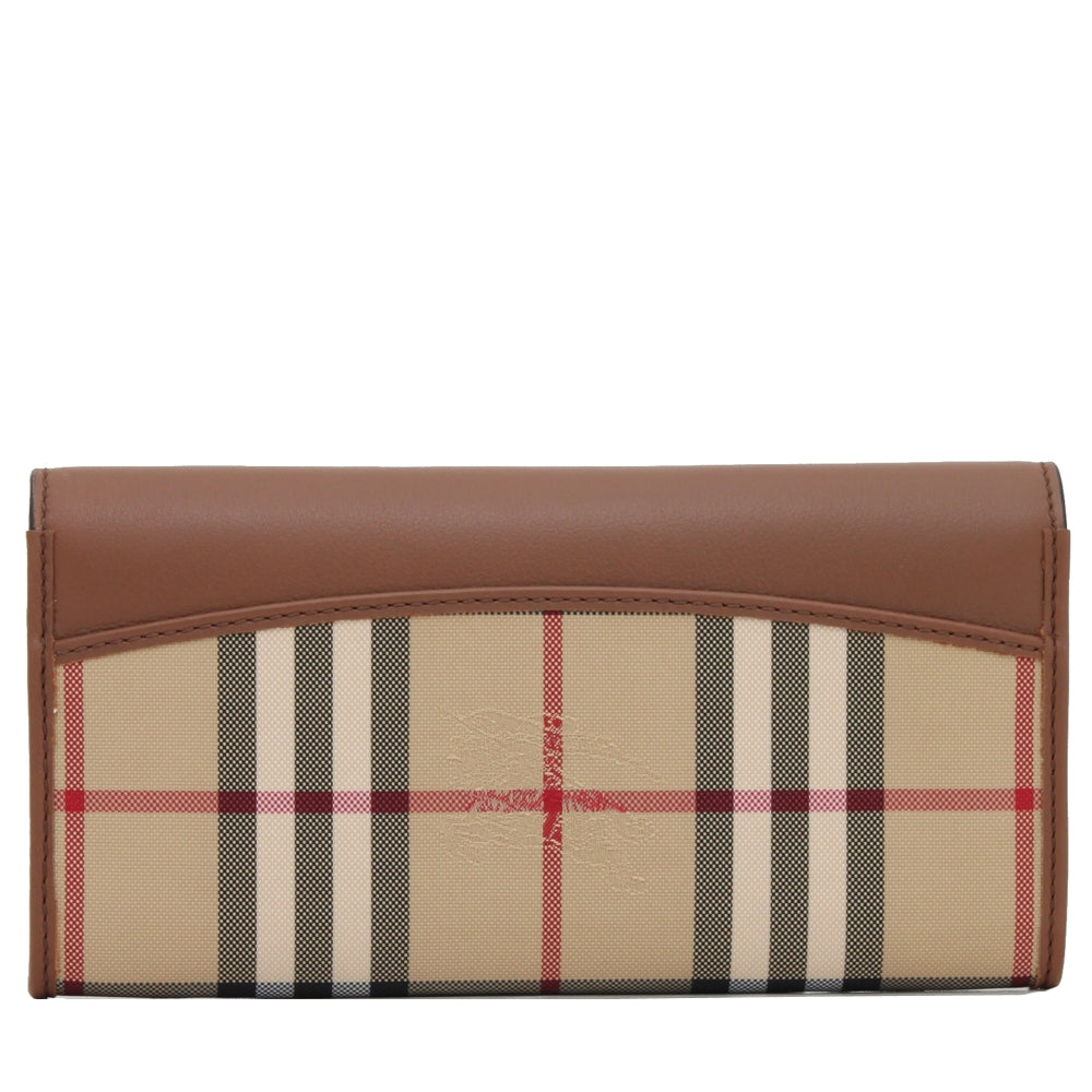 Burberry Horseferry Check Leather Porter Wallet Tan