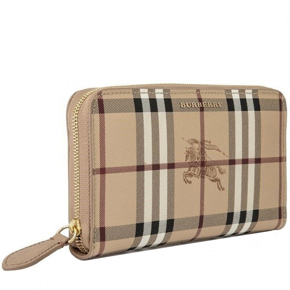 Burberry Haymarket Elmore Wallet Mid Camel PinkOrchard