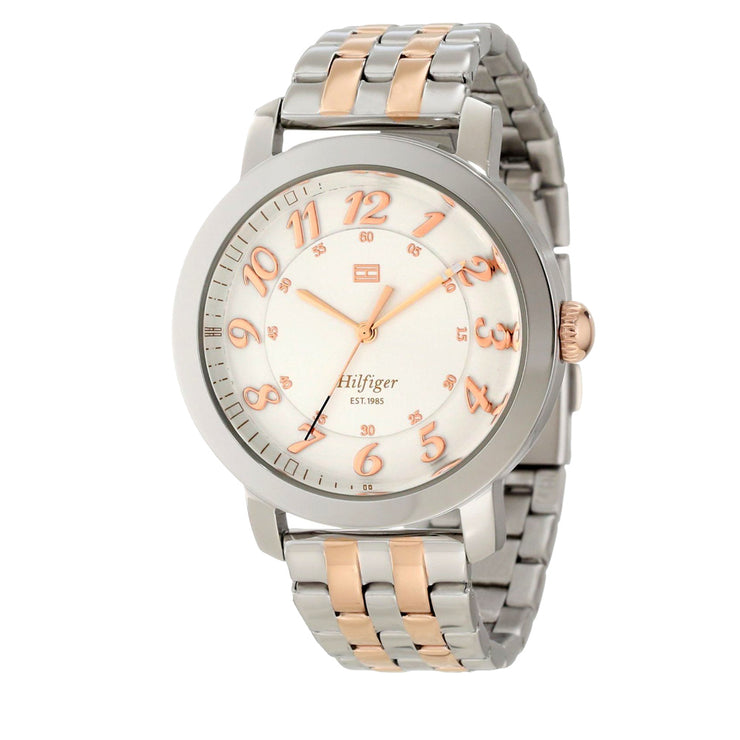 Tommy Hilfiger Ladies Two-Tone Stainless Steel Watch Watch w Round White Dial