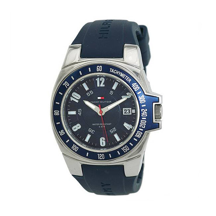 Tommy Hilfiger Mens' Blue Silicone Watch w Blue Round Dial