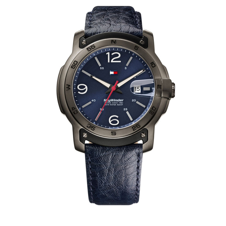 Tommy Hilfiger Watch 1790895- Navy Leather with Round Navy Dial Men Watch