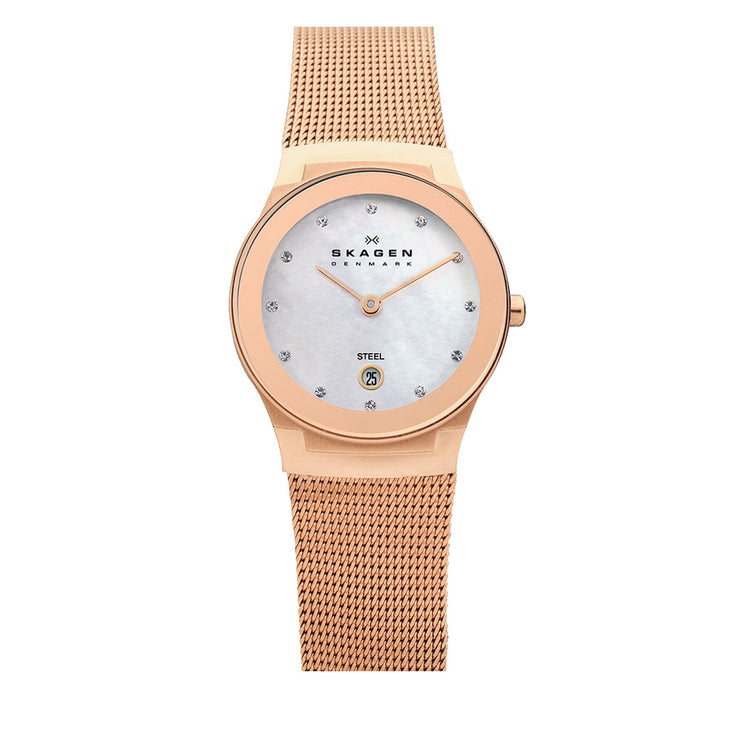 Skagen women's watches rose gold sale