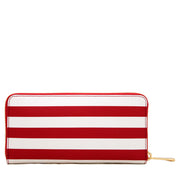 Michael Kors Striped Continental Wallet- Red-White