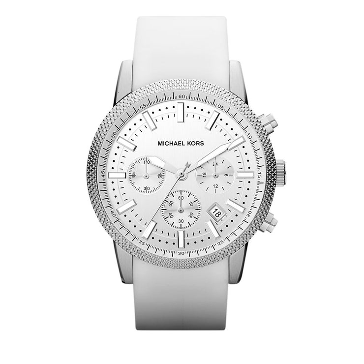 Michael Kors Men's White Silicon Strap Chronograph Watch