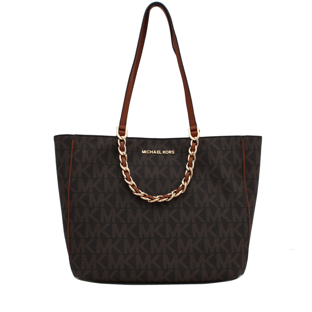 Michael Kors Harper Signature Large East West Tote Bag Brown