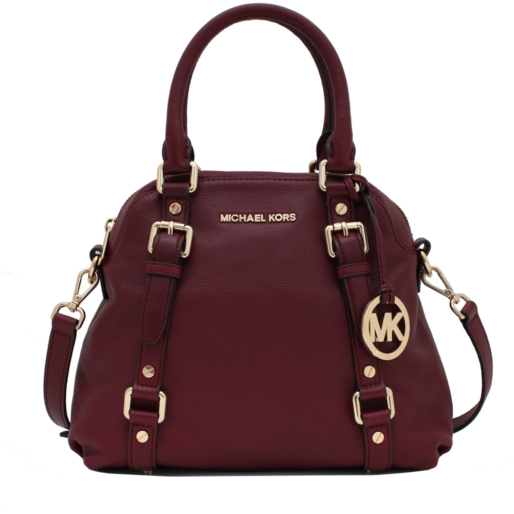 Michael Kors Bedford Medium Bowling Leather Satchel Bag PinkOrchard