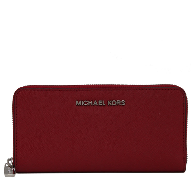 Michael Kors Jet Set Continental Saffiano Wallet- Scarlett