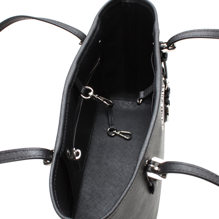 Michael Kors Jet Set Leather Crossbody Bag - Saffiano| Black| Gold Plated