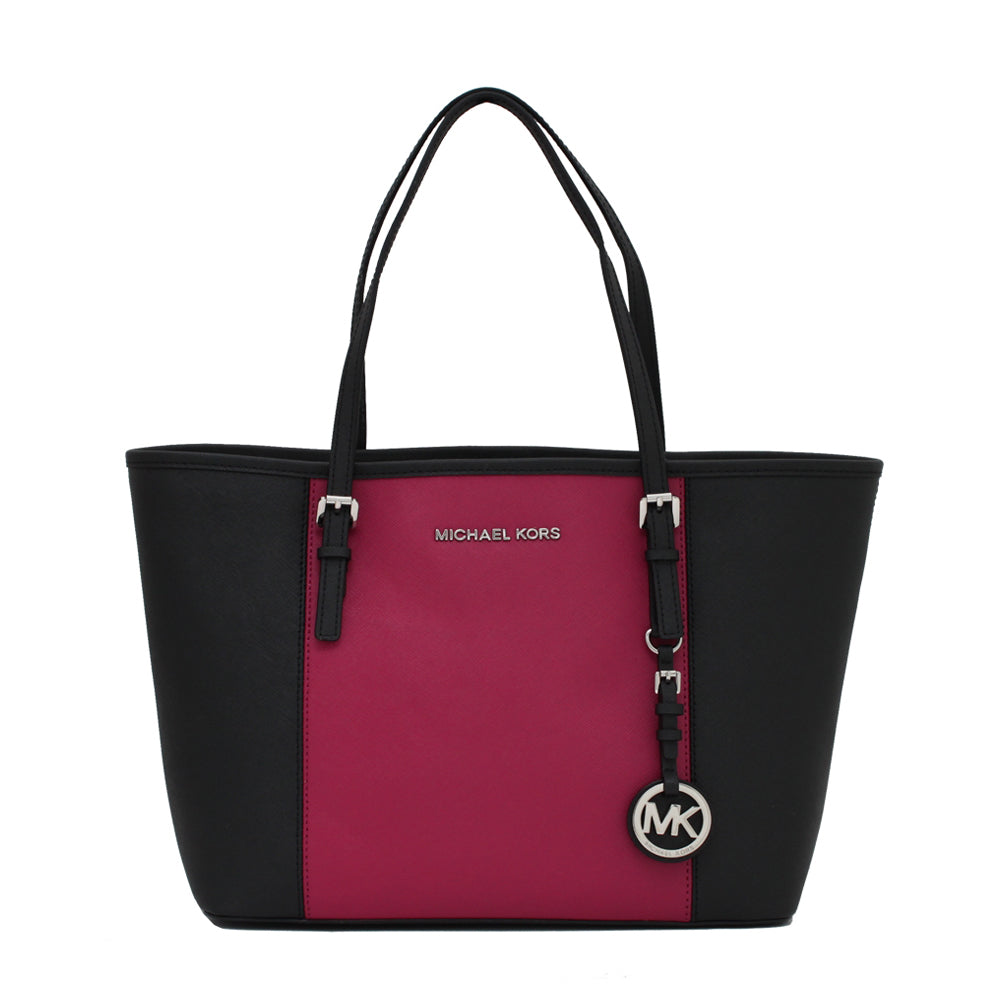 Michael Kors purchases black tote bag/pink interior