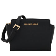 Michael Kors Selma Saffiano Leather Mini Messenger Bag- Black