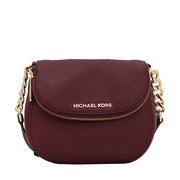 Michael Kors Bedford Leather Flap Crossbody Bag- Claret