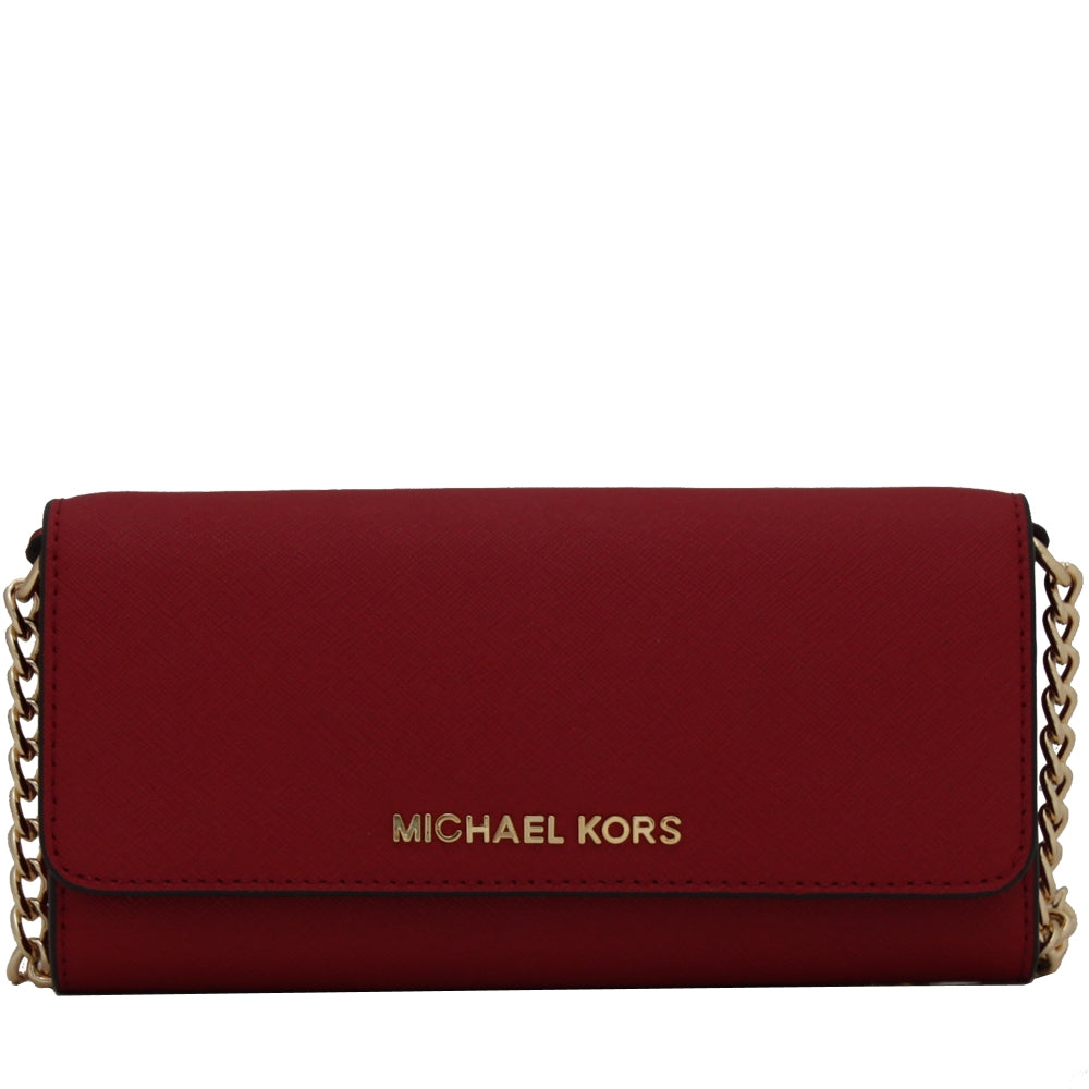 Michael Kors Jet Set Travel Saffiano Leather Chain Wallet PinkOrchard