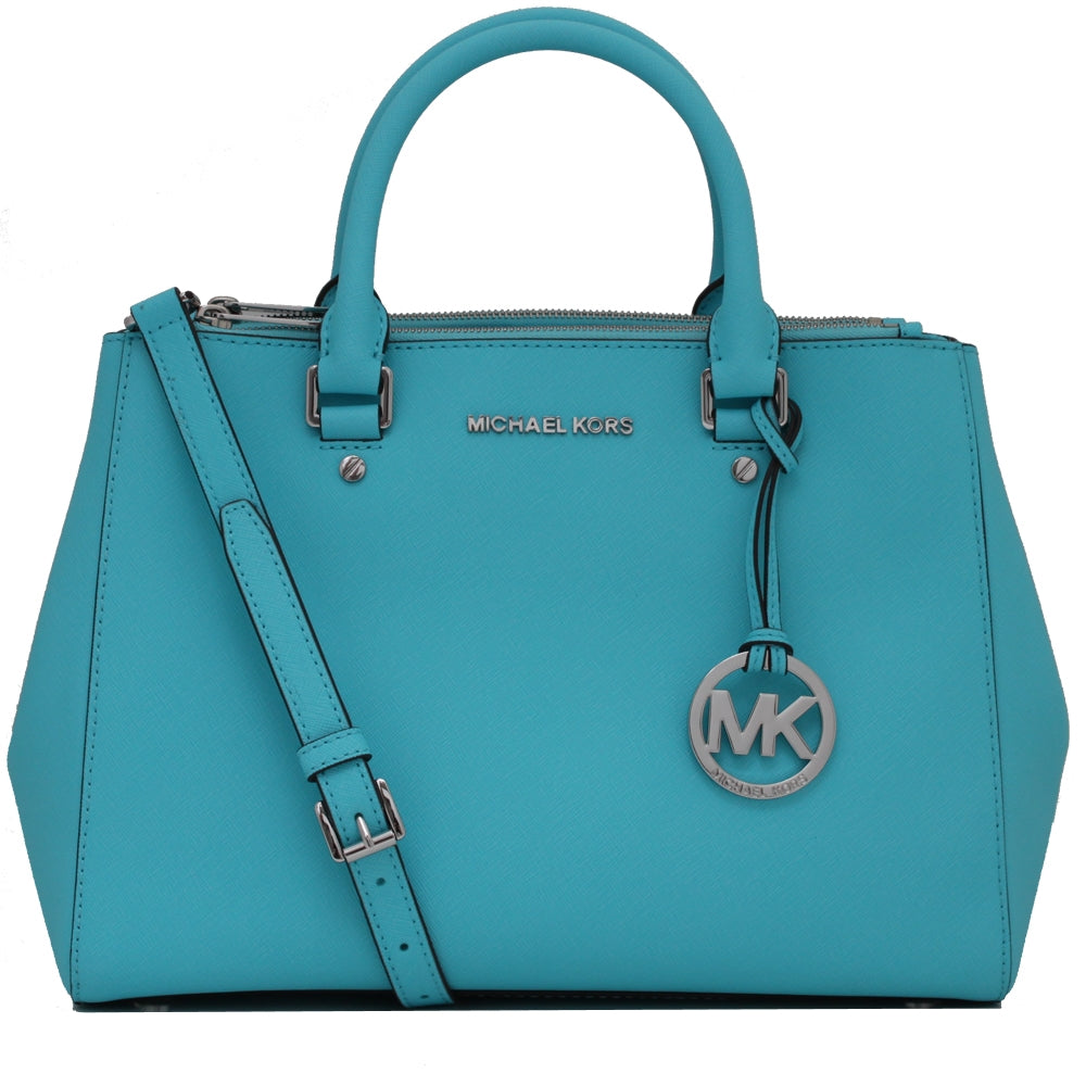 Aquamarine nylon double purse