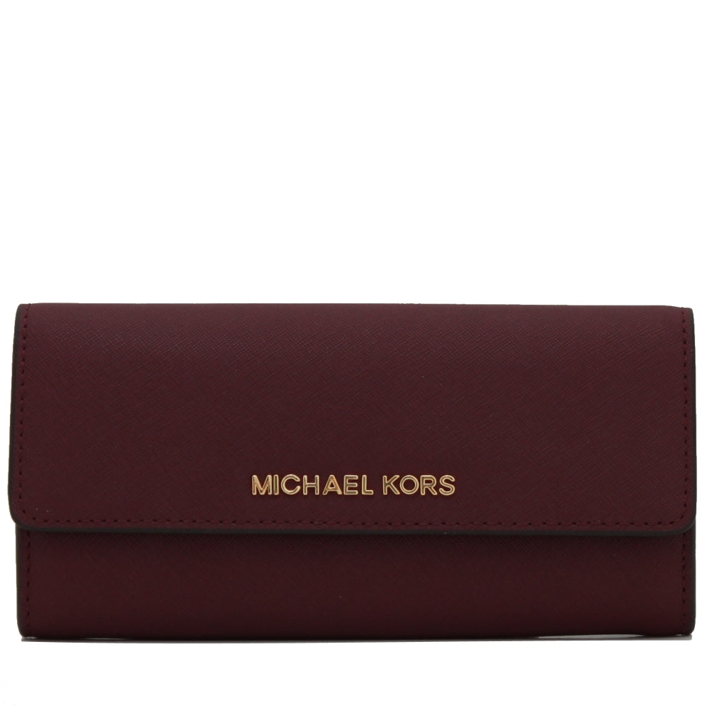 Michael kors jet set travel saffiano leather continental wallet best sale