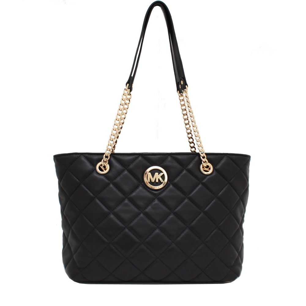 Michael Kors Fulton Quilted Leather Large East West Tote Bag Black