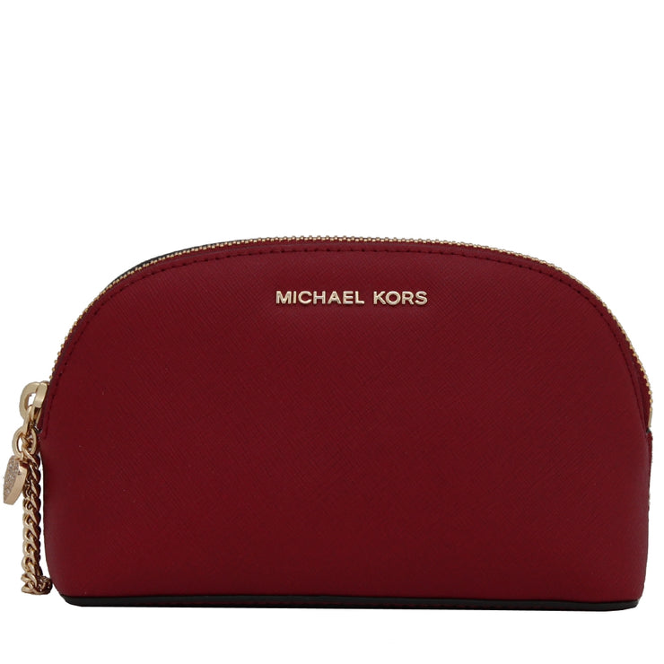 Michael Kors Alex Medium Travel Leather Pouch- Cherry