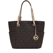 Michael Kors Jet Set Logo East West Signature Tote Bag- Brown