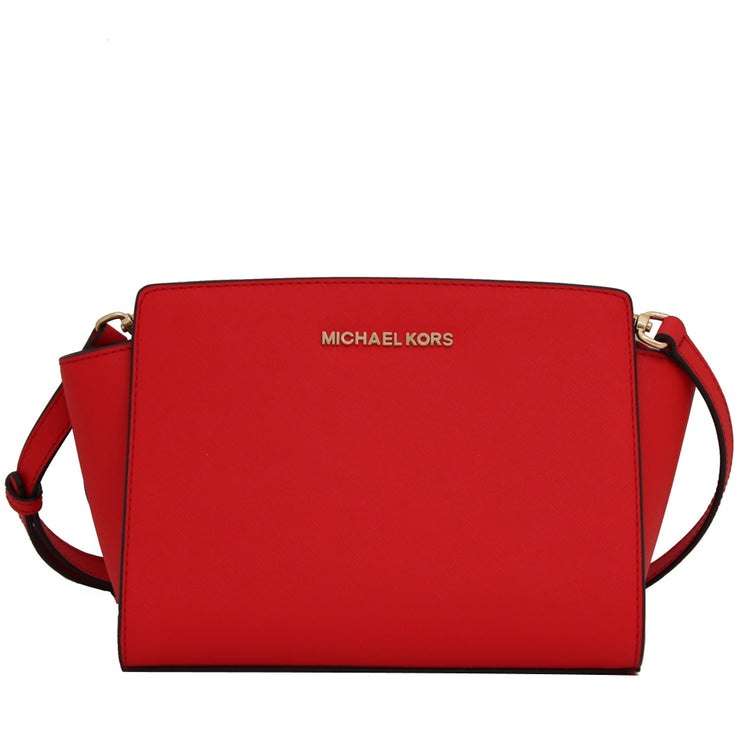 Michael Kors Selma Saffiano Leather Medium Messenger Bag- Dk Sangria