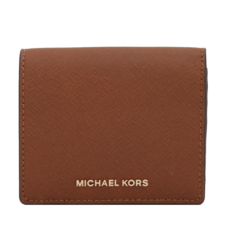 Michael Kors Jet Set Travel Saffiano Leather Card Case Carryall Wallet- Luggage