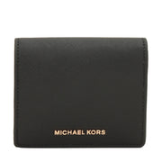 Michael Kors Jet Set Travel Saffiano Leather Card Case Carryall Wallet- Black