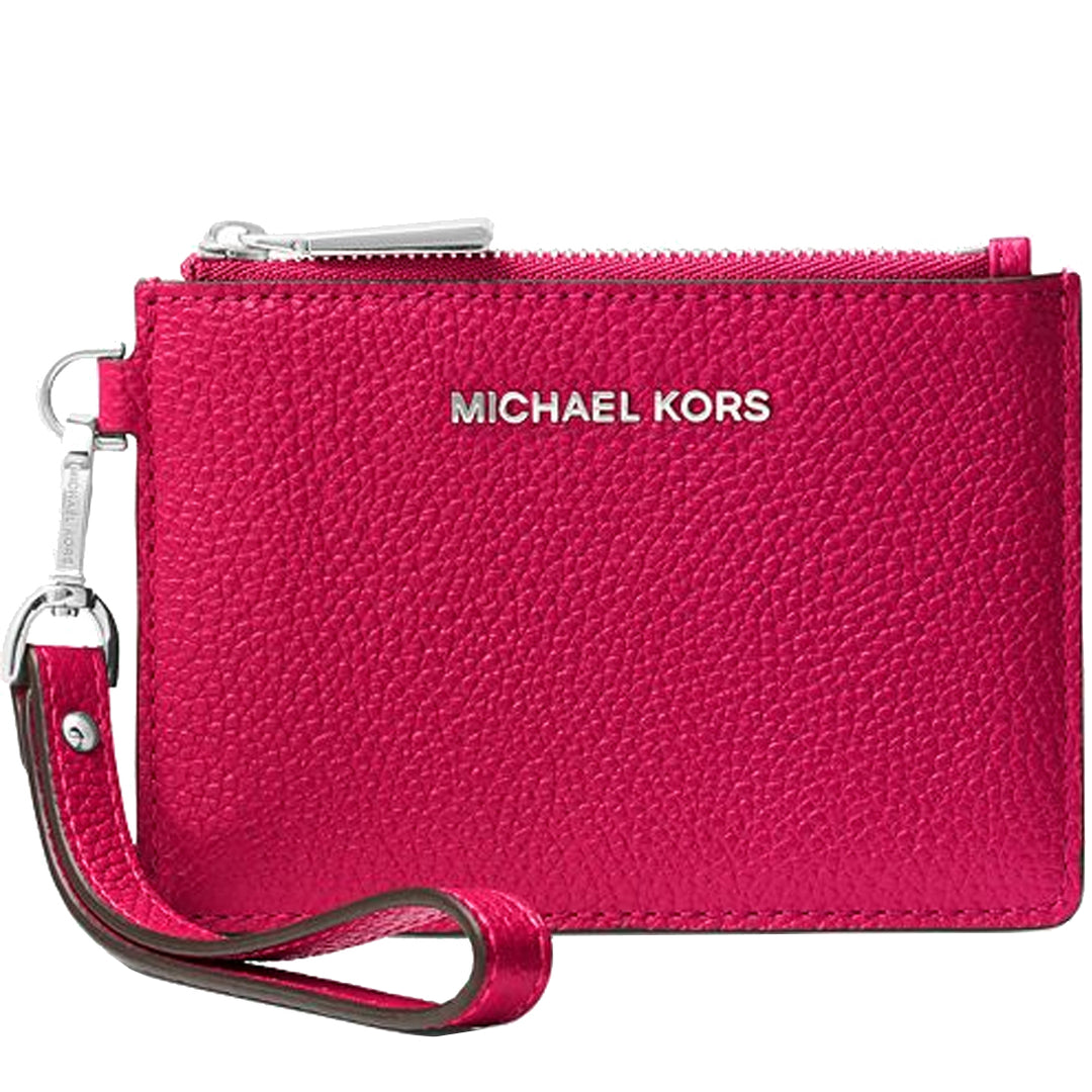 Michael Kors Mercer Leather Coin Purse in Dark Raspberry PinkOrchard