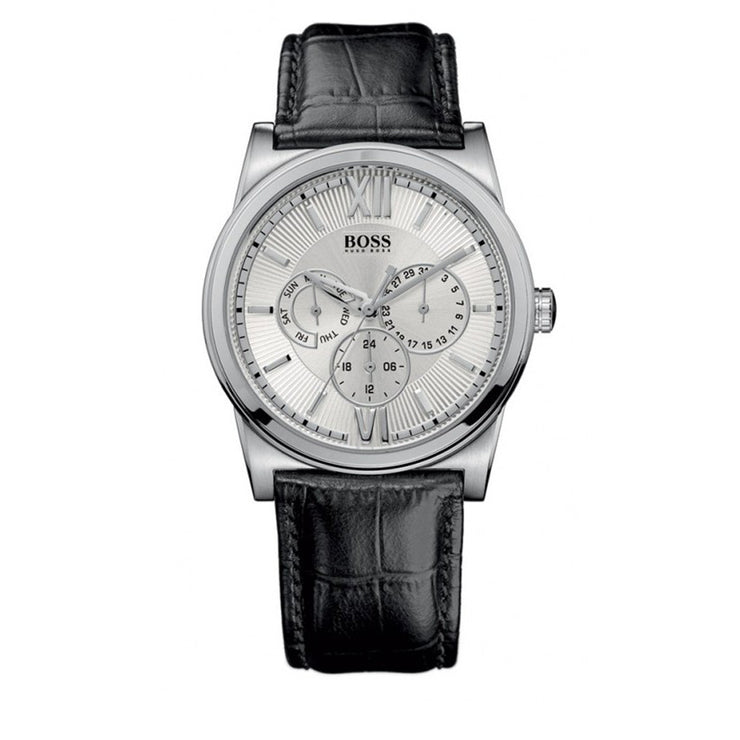 Hugo Boss Watch 1512589- Black Leather Round Dial Men Watch