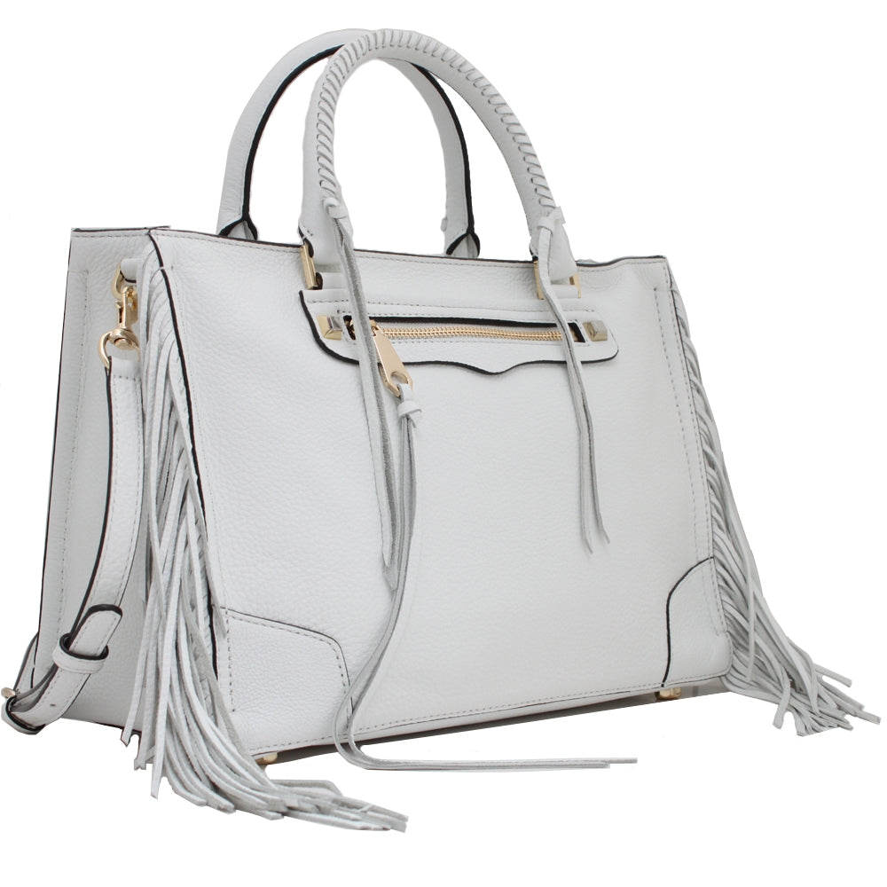 Rebecca Minkoff deals White Raw Leather Crossbody Purse