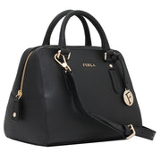 Furla Elena Saffiano Leather Satchel Bag- Onyx