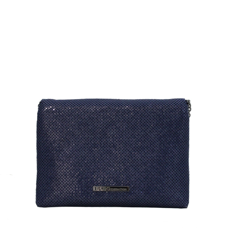 BCBG Mesh Envelope Clutch-Crossbody Bag- Cobalt