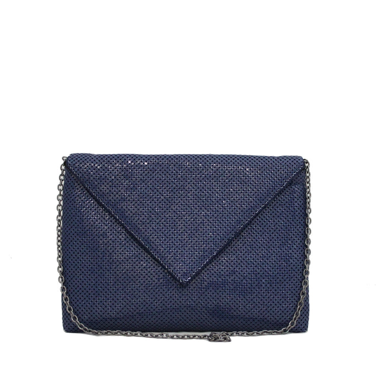 BCBG Mesh Envelope Clutch-Crossbody Bag- Cobalt