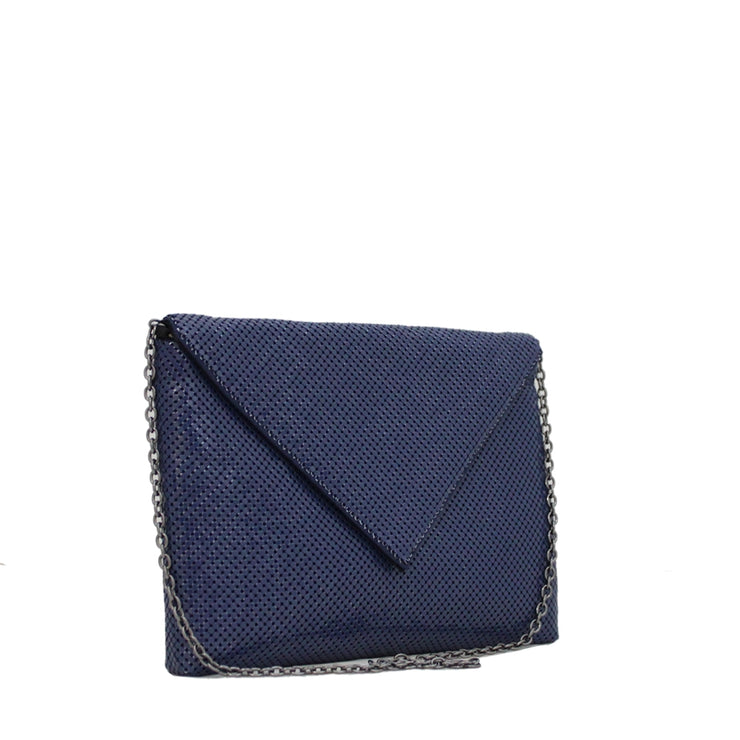 BCBG Mesh Envelope Clutch-Crossbody Bag- Cobalt