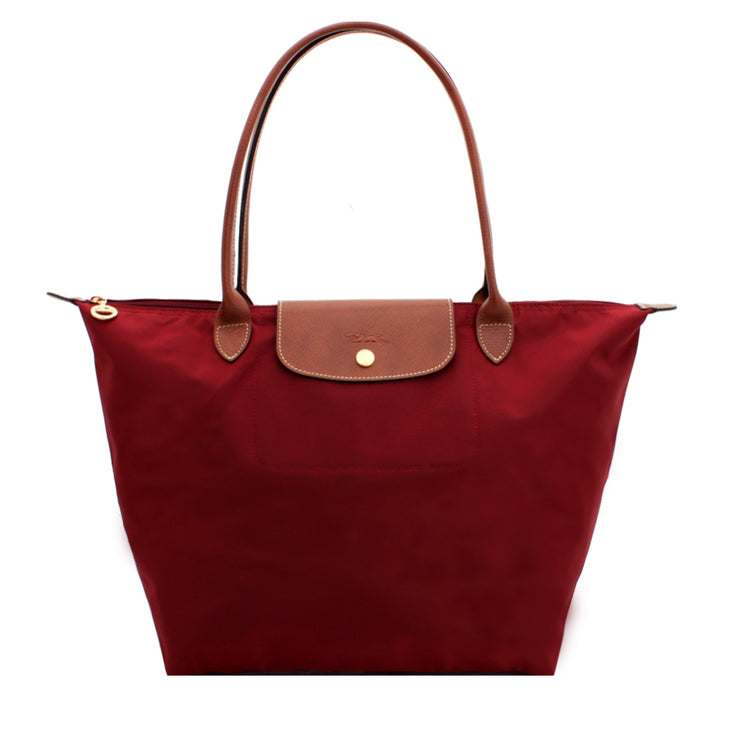 LongChamp Le Pliage Medium Shoulder Tote- Raisin