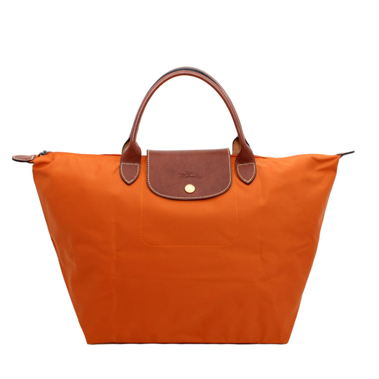 Longchamp Le Pliage Medium Top Handle Tote Bag- Tangerine