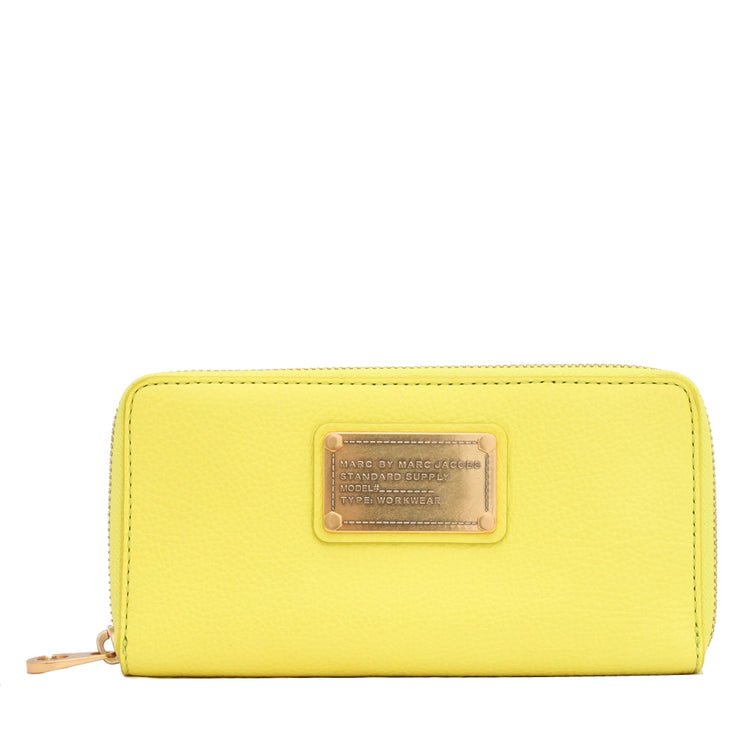 Marc by Marc Jacobs Classic Q Vertical Zip Around Wallet- Citron