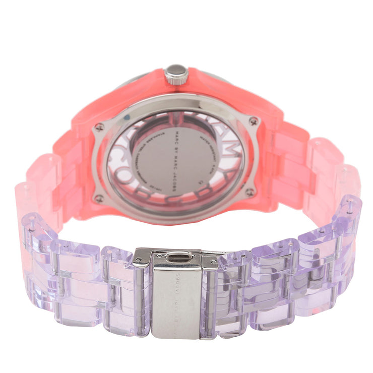 Marc by Marc Jacobs Watch MBM4568- Henry Skeleton Fluro Coral Silicon Ladies Watch