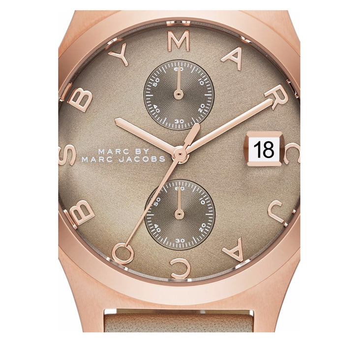 Marc by Marc Jacobs Watch MBM1397- Slim Chronograph Grey Leather Ladies Watch