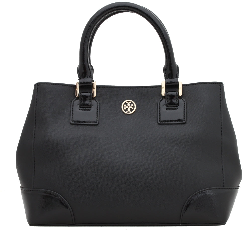 Tory Burch Robinson Mini Square Tote Bag- Black