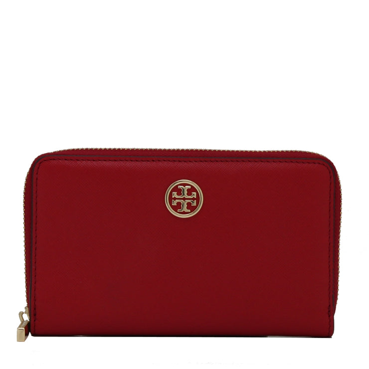 Tory Burch Robinson Mini Zip Continental Wallet- Kir Royale