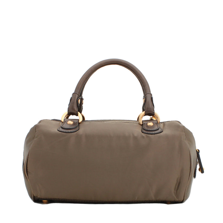 Tod's Nylon & Leather Top Handle Kate Bag- Golden Olive