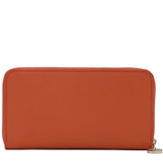 DKNY Samwell Saffiano Leather Zip Around Long Wallet- Orange