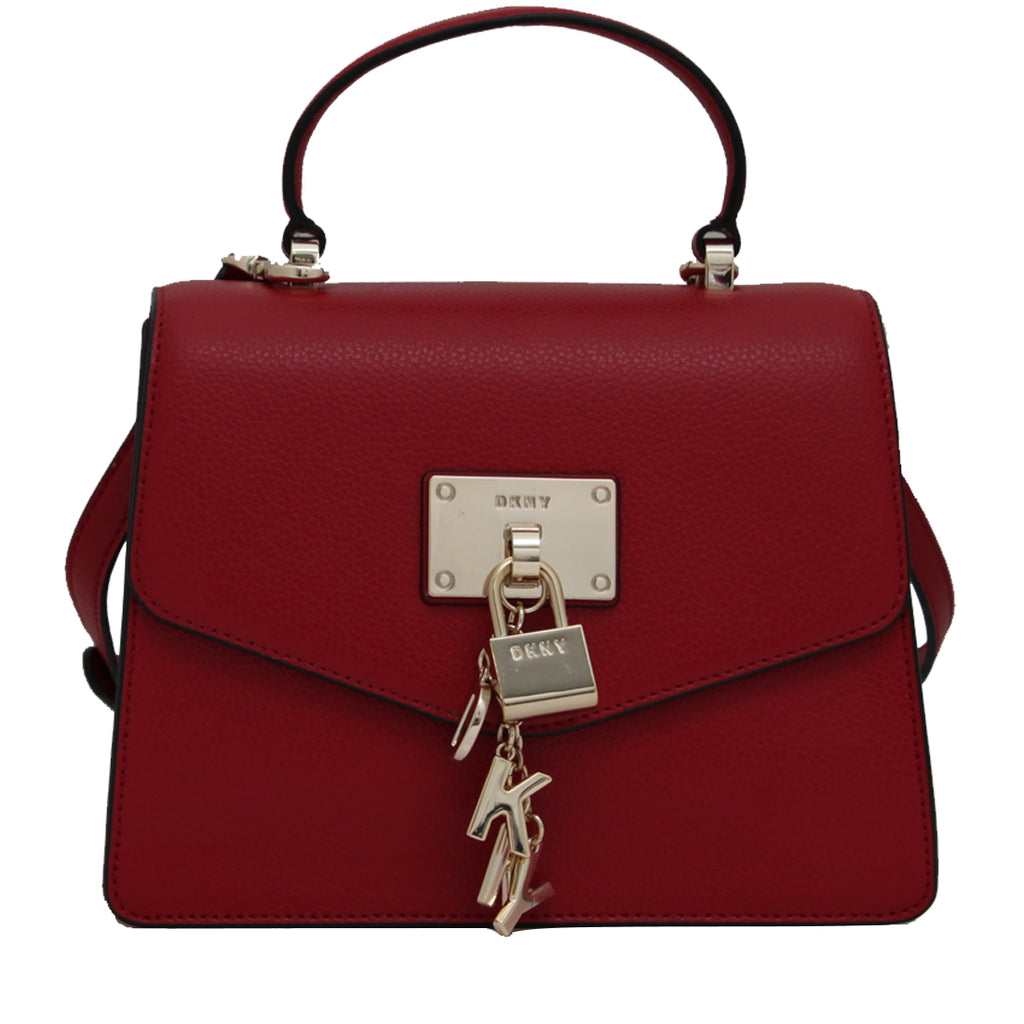 DKNY Elissa Mini Pebbled Leather Satchel Bag PinkOrchard