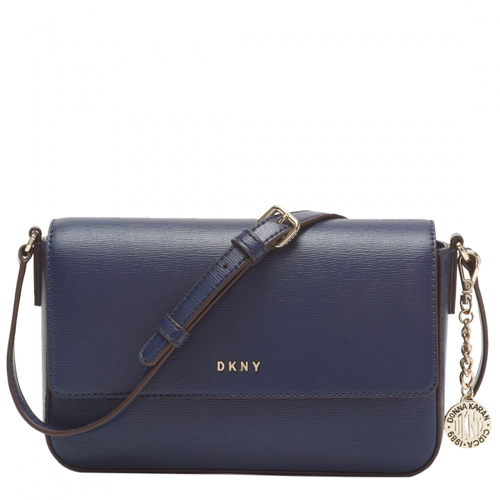 BAG with flap in indigo grained leather, shoulder strap …