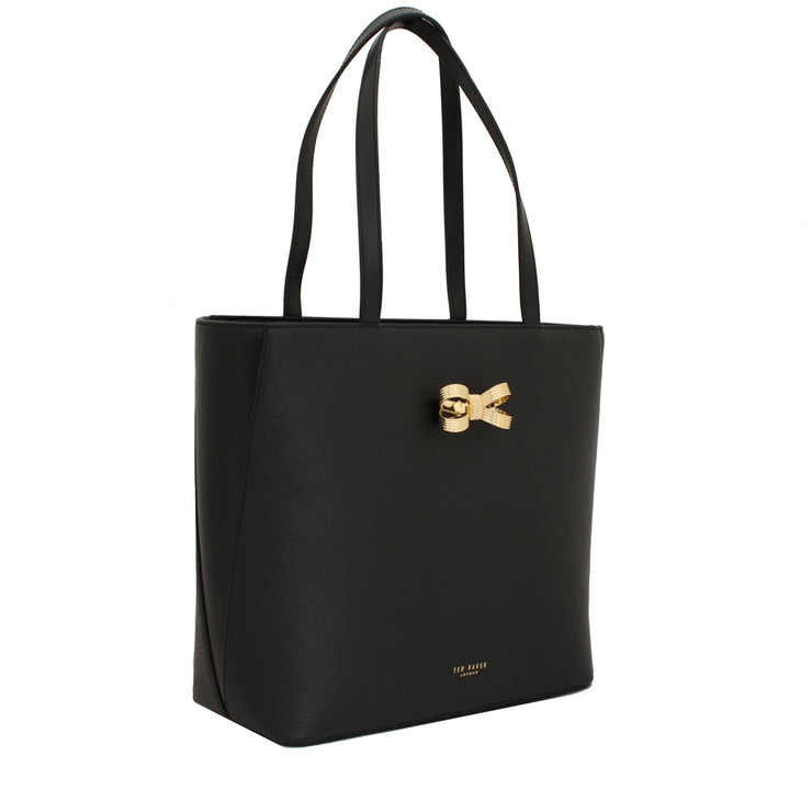 Ted Baker Looped Bow Leather Shopper Bag- Black